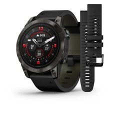 Смарт-часы Garmin epix Pro Gen 2 Sapphire Edition (47мм) карбоново-серые титановые DLC с черным кожаным ремешком