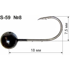 Мормышка DS S-59 #8 1.5g (3шт/уп) ц:лимонный