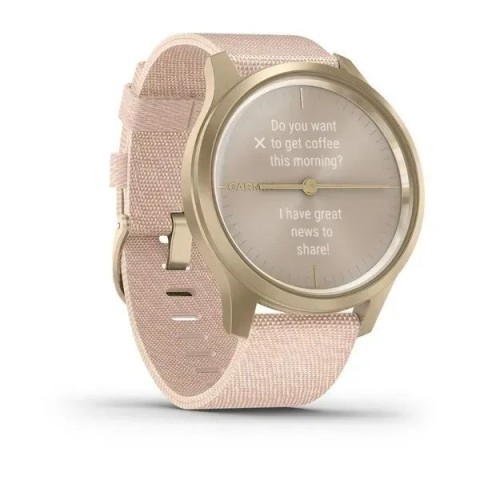 Смарт-годинник Garmin vivomove Style зі світло-золотим корпусом та рожевим ремінцем