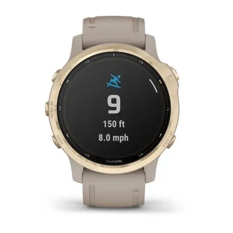 Смарт-часы Garmin fenix 6S Pro Solar Edition светло-золотистые с песочным ремешком