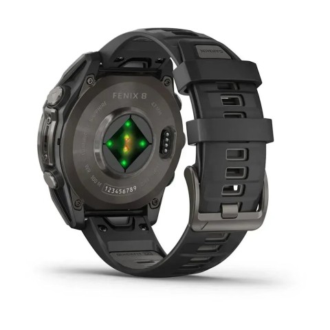 Смарт-годинник Garmin fenix 8 AMOLED (47 мм) Sapphire карбоново-сірий DLC титан чорний/гравійно-сірий