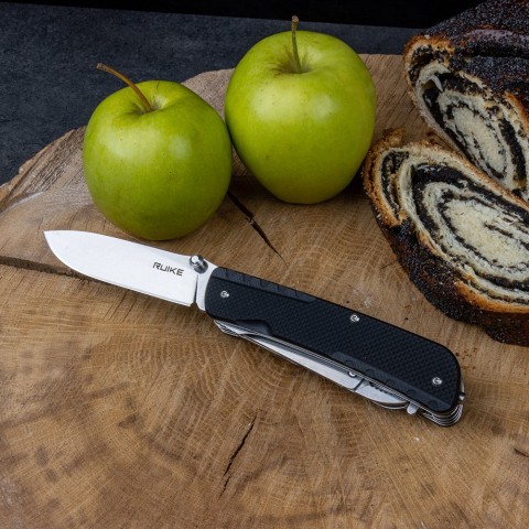 Багатофункціональний ніж Ruike Trekker LD32-B, (8.5 см) 12C27 / G10 чорний, 11 інстр.