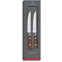 Кухонний ніж Victorinox Grand Maitre Wood Steak Set 2 шт лезо 12см хвил. з дерев. ручкою у подар.упак.