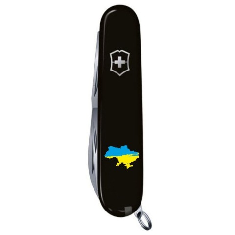 Ніж Victorinox Spartan Ukraine 91мм,12функ,чорн ,Мапа України син-жовт.