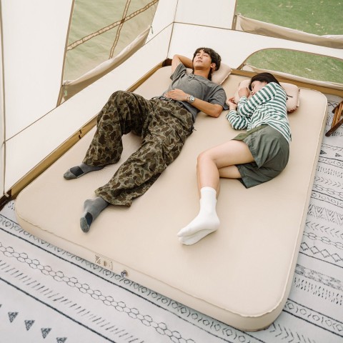 Матрац туристичний самонадувний двомісний Naturehike CNH23DZ10002, 200x150x11 см, бежевий