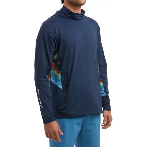 Реглан Pelagic Exo-Tech Hooded Fishing Shirt L Navy