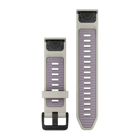 Ремінці для годинника Garmin QuickFit 20 силіконові туманно-сірі/лавандові