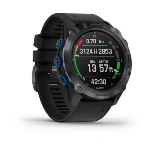Смарт-годинник Garmin Descent Mk2i титановий сірий DLC з чорним ремінцем