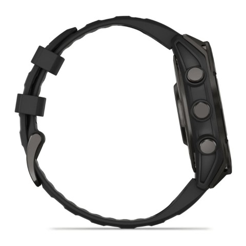 Спортивний годинник Garmin Fenix 8 Amoled 47мм Sapphire Carbon Gray Titanium з сірим силіконовим ремінцем 010-02904-21