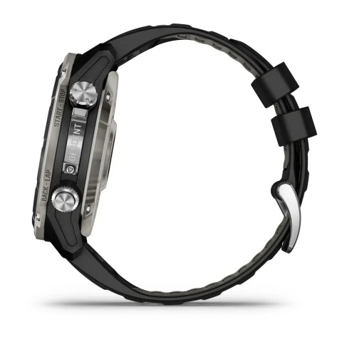 Смарт-годинник Garmin Descent Mk3i (51 мм) сріблясто-чорний PVD титановий з чорно/сірим силіконовим ремінцем