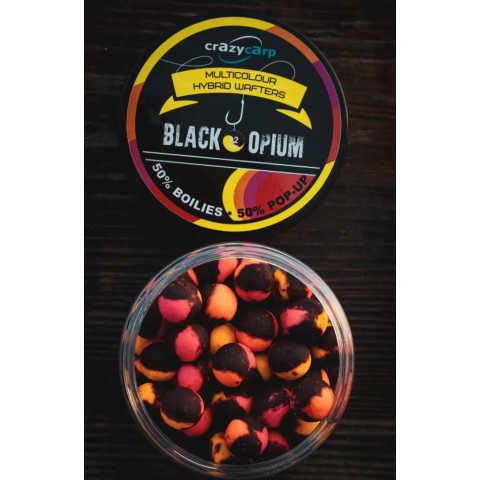 Бойлы Crazy Carp Multicolour Hybrid Wafters 12mm Black Opium (55шт/уп)