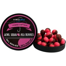 Бойлы Crazy Carp Hybrid Wafters 12mm Devil Squid & Red Berry (55шт/уп)