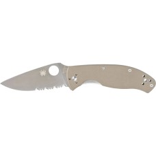 Ніж Spyderco Tenacious, напівсеррейтор brown