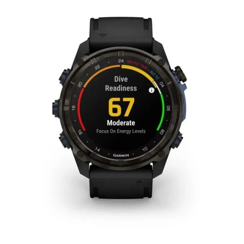 Смарт-часы Garmin Descent Mk3i (51 мм) карбоново-серые DLC титановые с черным силиконовым ремешком и Descent T2 Transceiver