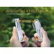 Туристичний набір столових приладів 2 в 1 (ложка, виделка) Roxon C2, нержавіюча сталь, магнітне з'єднання, з чохлом