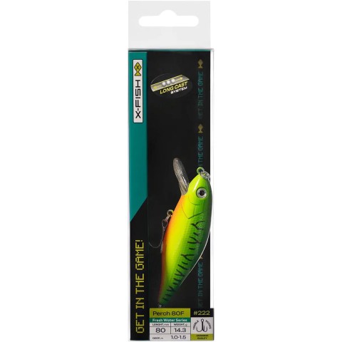 Воблер X-Fish Perch 80F 80mm 14.3g #222 (1.0-1.5m)