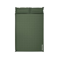 Матрац туристичний із подушкою, самонадувний двомісний Naturehike CNK2550WS025, вологостійкий, 200 х 130 х 3 см, зелений