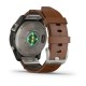 Смарт-часы Garmin fenix 7 Pro Sapphire Solar Edition титановые с каштановым кожаным ремешком