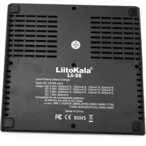 Універсальний зарядний пристрій LiitoKala Lii-S6 EU на 6 каналів + автомобільний кабель
