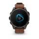 Смарт-годинник Garmin fenix 8 Pro AMOLED (47 мм) Sapphire карбоново-сірий DLC титан з каштановим шкіряним ремінцем