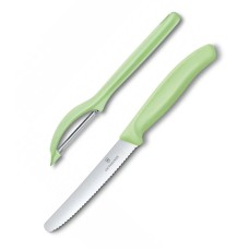 Набір кухонний Victorinox SwissClassic Paring Set 2шт з св.зел. ручкою (ніж, овочечистка Universal) у подар.упак.