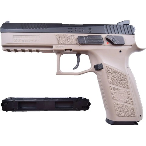 Пістолет пневматичний ASG CZ P-09 Black/FDE Blowback. CO2. Pellet кал. 4.5 мм