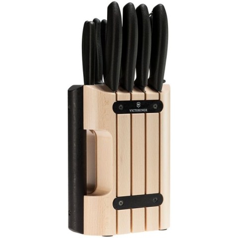 Набір кухонний Victorinox SwissClassic Cutlery Block 11шт з чорн. ручкою з підставкою (9 ножів,точило,овочечистка)