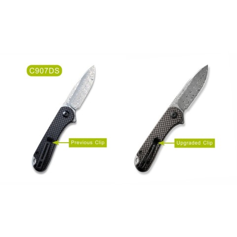 Ніж складаний кишеньковий Civivi Elementum, (7.5 см) Damascus / Carbon Fiber & G10