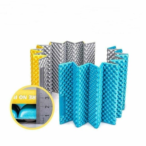 Килимок туристичний складаний одномісний IXPE Naturehike Thickened NH20FCD07 кемпінговий з алюмінієвою плівкою, 187x56x2,5 см, жовтий
