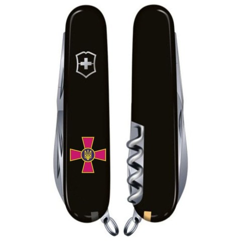 HUNTSMAN ARMY  91мм/15функ/черн /штоп/ножн/пила/крюк /Эмблема ВСУ