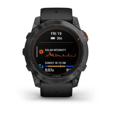Смарт-часы Garmin fenix 7X Pro Solar Edition сланцево-серые с черным ремешком