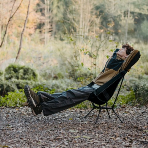 Стілець складаний ультралегкий Naturehike CNK2550JJ013 Yamami YL01, розмір М, алюміній, чорний