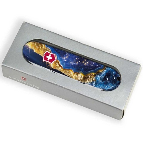 Складаний ніж Victorinox HUNTSMAN DESIGN Золотисто-блакитний кристал