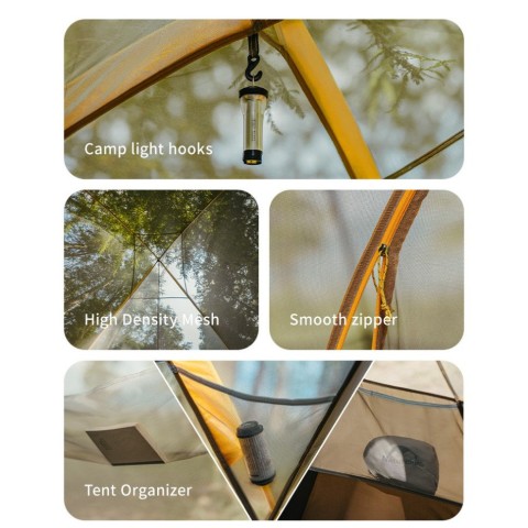 Намет шестимісний Naturehike, KOTA 6, CNK2450WS031, 75D, світло-коричневий
