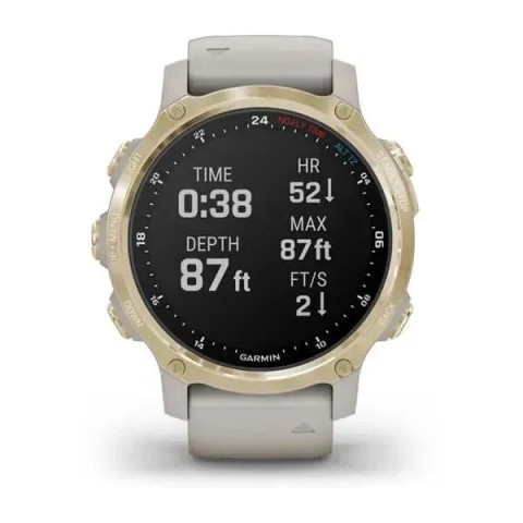 Смарт-годинник Garmin Descent Mk2S світло-золотистий з пісочним ремінцем