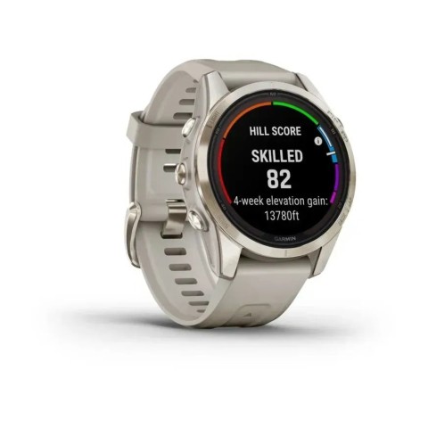 Смарт-годинник Garmin fenix 7S Pro Sapphire Solar Edition ніжно-золотистий зі світло-пісочним ремінцем