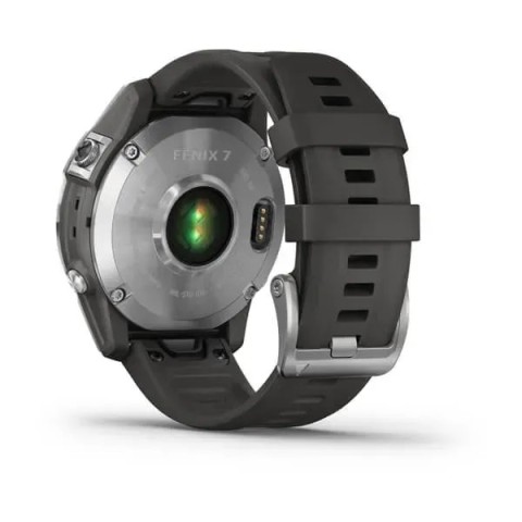 Смарт-годинник Garmin fenix 7 сріблястий з ремінцем графітового кольору