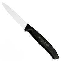 Нож кухонный Victorinox SwissClassic 8см, серрейтор,черный