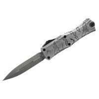 Нож Microtech Hera II Mini D/E OTF, Signature Brushed Metal Bats