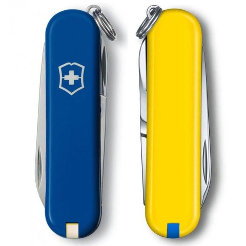 Ніж Victorinox Classic SD Ukraine 58мм,7функ,син-жовт