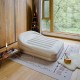 Матрац кемпінговий надувний двомісний Naturehike CNK2300DZ020, 180x132x60 см, бежевий із вбудованим насосом для надування