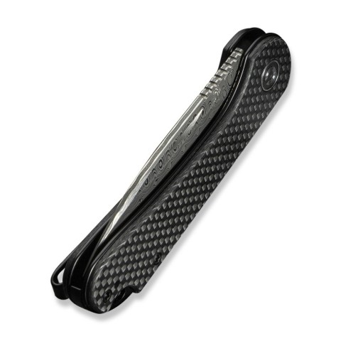 Ніж складаний кишеньковий Civivi Elementum Slip Joint, (7.5 см) Damascus / Carbon Fiber сірий