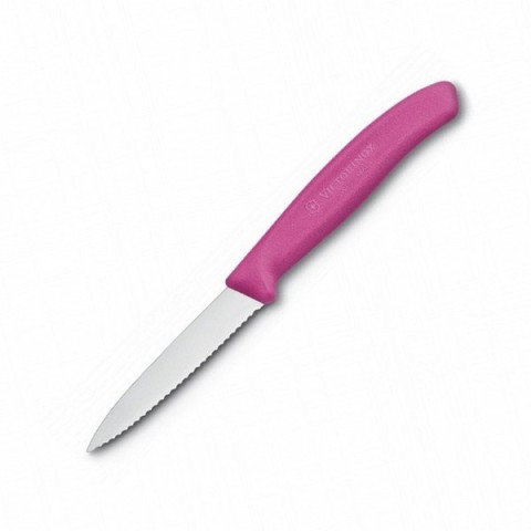 Кухонний ніж Victorinox SwissClassic Paring лезо 8см хвил. з рож. ручкою