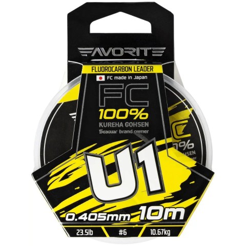 Флюорокарбон Favorite U1 FC 10m #6.0/0.405mm 23.5lb/10.67kg
