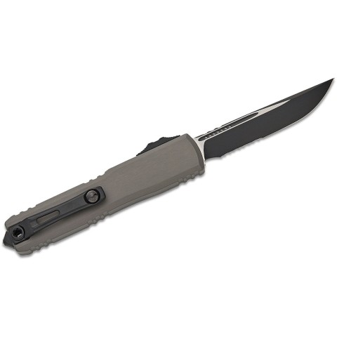 Ніж Microtech Ultratech Gen III OTF, ZBP D/E, tatical, напівсеррейтор, сірий