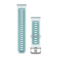 Быстросменные ремешки Garmin Forerunner Collection (22 мм) силиконовые, полупрозрачные белые/бирюзовые с серебристой фурнитурой