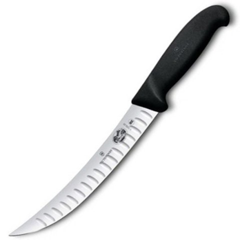 Кухонний ніж Victorinox Fibrox Butcher лезо 25см вузьке ріфл. з чорн. ручкою Dual Grip