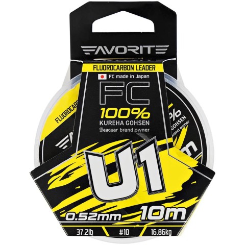 Флюорокарбон Favorite U1 FC 10m #10/0.52mm 37.2lb/16.86kg