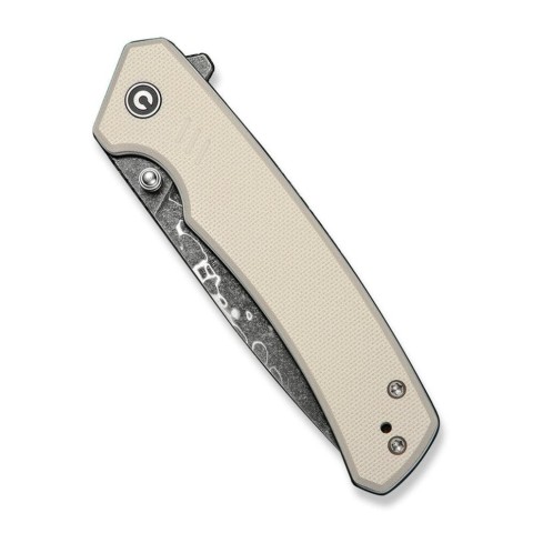 Ніж складаний туристичний Civivi Merit, (8.3 см) Damascus / G10 сірий