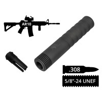 2в1 розбірний пбс+пламегас AFTactical S44F24, 6 сепараторів, .308, 5/8x24 UNEF, AR10